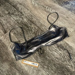 NWT SKIMS metallic micro scoop swim top